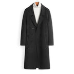 100% Wool Double-Faced Long Overcoat | Men’s Premium Knee-Length Wool Coat | Tailored Business & Casual Outerwear | 86713