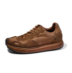 BRIGHT FEATHER Italian Handmade Men's Horsehide Derby Shoes | Vintage Distressed Thick Sole Genuine Leather Trainers