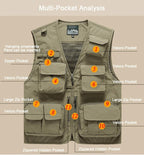 Herren Multi Taschen Cargo Weste Angeln Pullover Für Klettern Camping Wandern Sommer Weste Top 