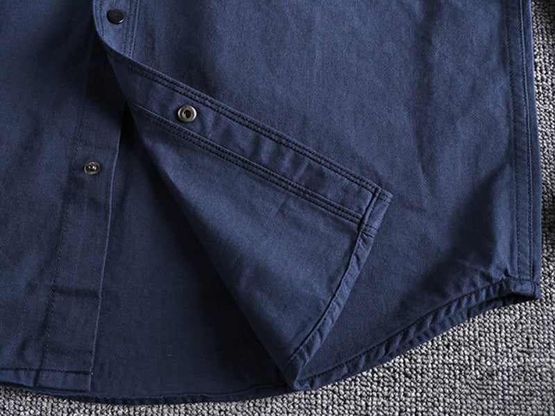 Vintage Workwear Doppeltaschenhemd Retro Casual Classic Shirt Top für Herren | V38 