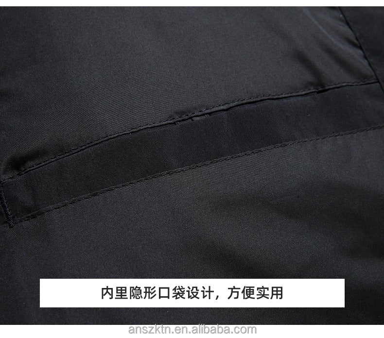 Kurze Herren-Daunenjacke – Wasserdichter weißer Entendaunenmantel mit Revers | L23 