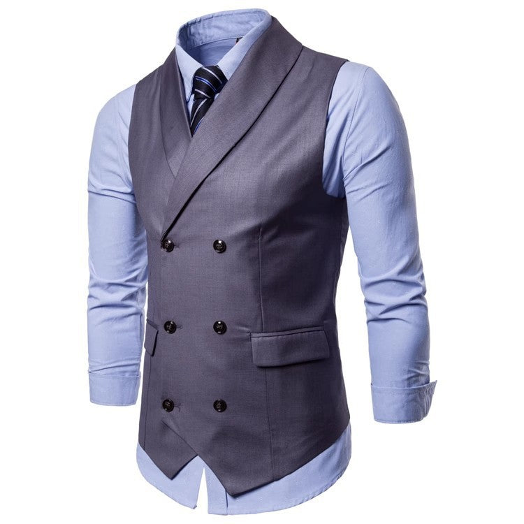 Men‘s Double-Breasted Vest | 2026 Autumn Business Casual Waistcoat | Classic English Style Suit Vest | SBT002