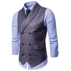 Men‘s Double-Breasted Vest | 2026 Autumn Business Casual Waistcoat | Classic English Style Suit Vest | SBT002