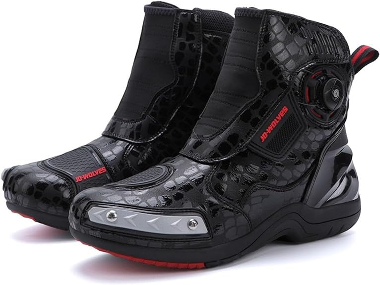 Scarpe da motociclista in pelle con supporto per caviglia impermeabile professionale | 666 