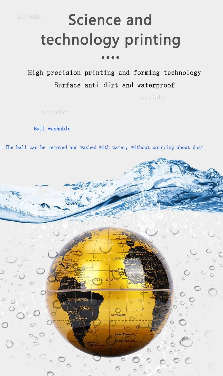 Luxuriöse, magnetisch schwebende Globus-Tischlampe, schwebende Welt, Dekoration für Zuhause und Büro, Geschenk mit Nachtlicht – Premium-Qualität 