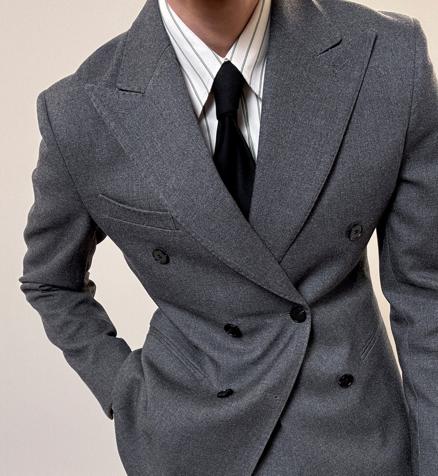 Hochwertiger italienischer zweireihiger Herrenanzug mit Reverskragen, leger, formell, 2-teilig, Anzugjacke und Hose | JSN692 