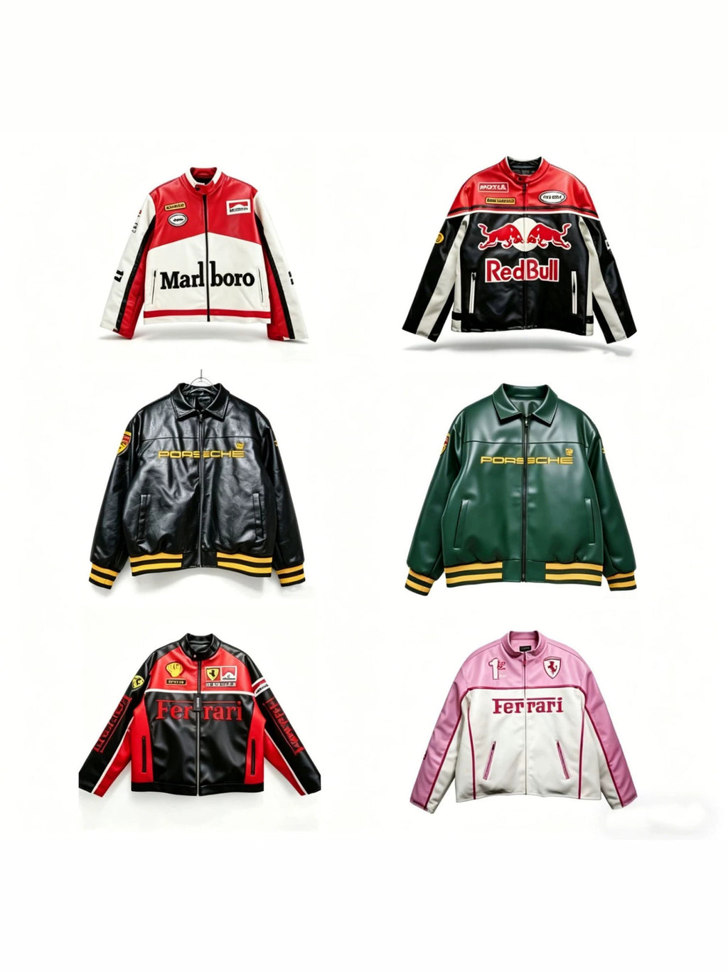 F1 Premium PU Leather Racing Jacket Embroidered Moto Biker Coat for Men Vintage Retro Motorcycle Casual Blazer