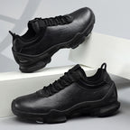 Men’s Leather Waterproof Walking Trainers | Business Casual Outdoor Sneakers | Soft Cushioned Comfort Shoes