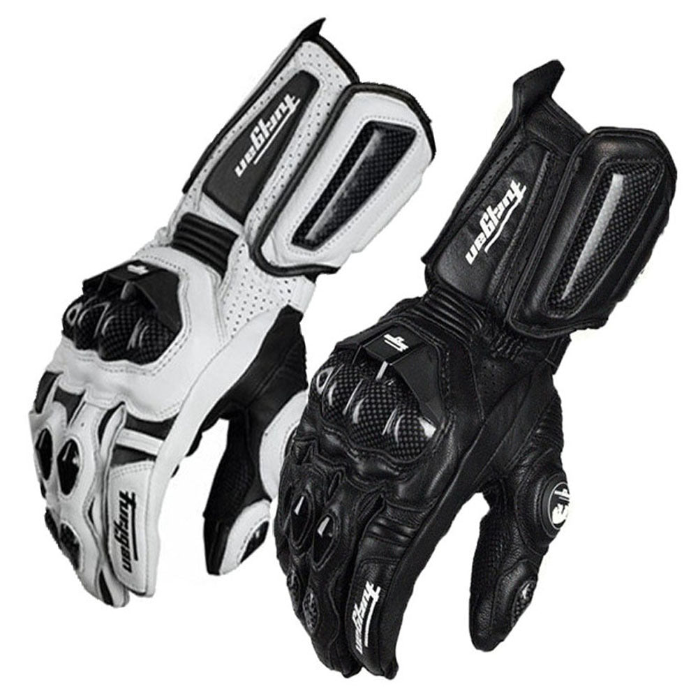 Furygan AFS10 Leather Motorcycle Gloves | Carbon Fiber Racing Gauntlets with Knuckle Protection & Ventilation for Sport Riding | JC001