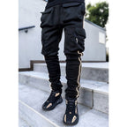 Herren Casual Joggers mit Kordelzug Elastischer Bund Cargohose Hip Hop Jogginghose | CK838 