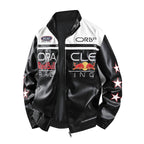 Polaris F1 Racing Jacket | Full Embroidered Premium PU Leather Coat | Unisex Moto Streetwear for Autumn & Winter