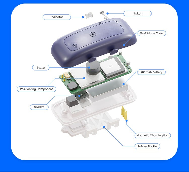 Hochwertiger drahtloser Haustier-Ortungsgerät, Haustierhalsband, GPS, Mini-Haustier-Tracking-Ortungsgerät | S26L 