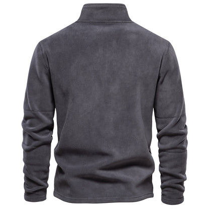 Herren Fleece Pullover Sweatshirts | Herbst-Winter 2025 Europa Mode | Half-Zip Stehkragen Tops | HD08 
