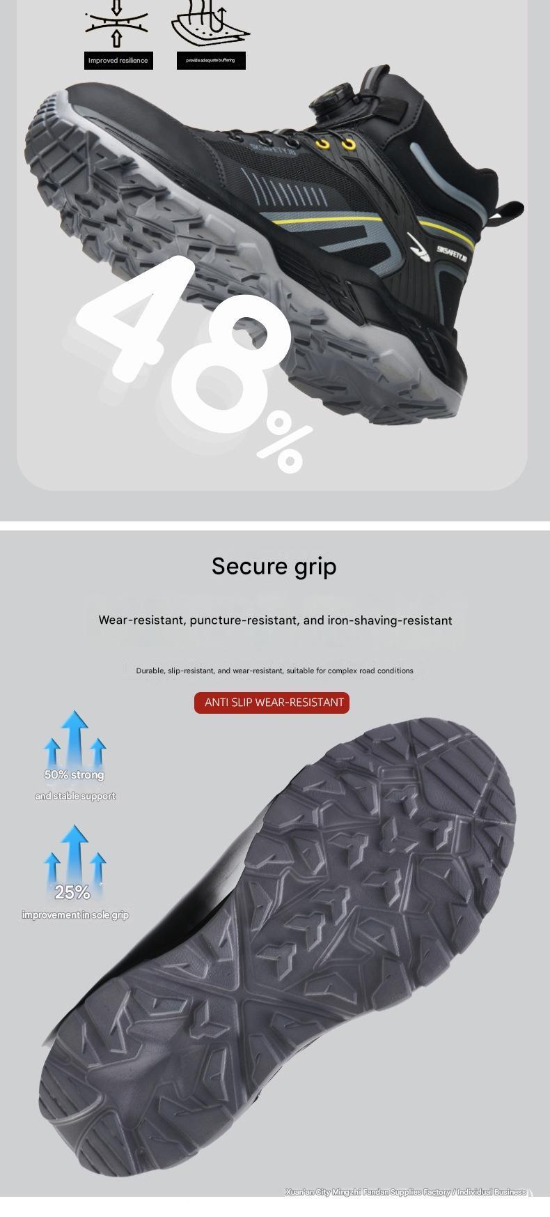 Men's High-Top Safety Boots Anti-Smashing, Anti-Piercing, Winter Comfort Breathable Shoes | 7929