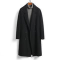 100% Wool Double-Faced Long Coat Men | Premium Tailored Overcoat | Business & Casual Winter Outerwear Wool Trench Coat