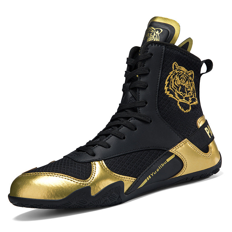 Qiku Bao Combat Sports Shoes | Unisex Wrestling & Boxing Shoes | Gum Rubber Sole for Muay Thai & Martial Arts | QK1139