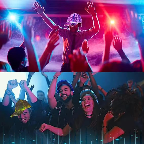 LED-Leuchtmütze aus Glasfaser, 7 Farben, leuchtende Hip-Hop-Baseballkappe mit USB-Aufladung für Veranstaltungen |