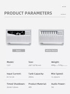 Neues, schickes Design, 200 ml, Babypflege, Schlafsimulation, 3D-Feuerlampe, Flamme, weißes Rauschen, USB-Musik, Diffusor für ätherische Öle | VR-WN03 