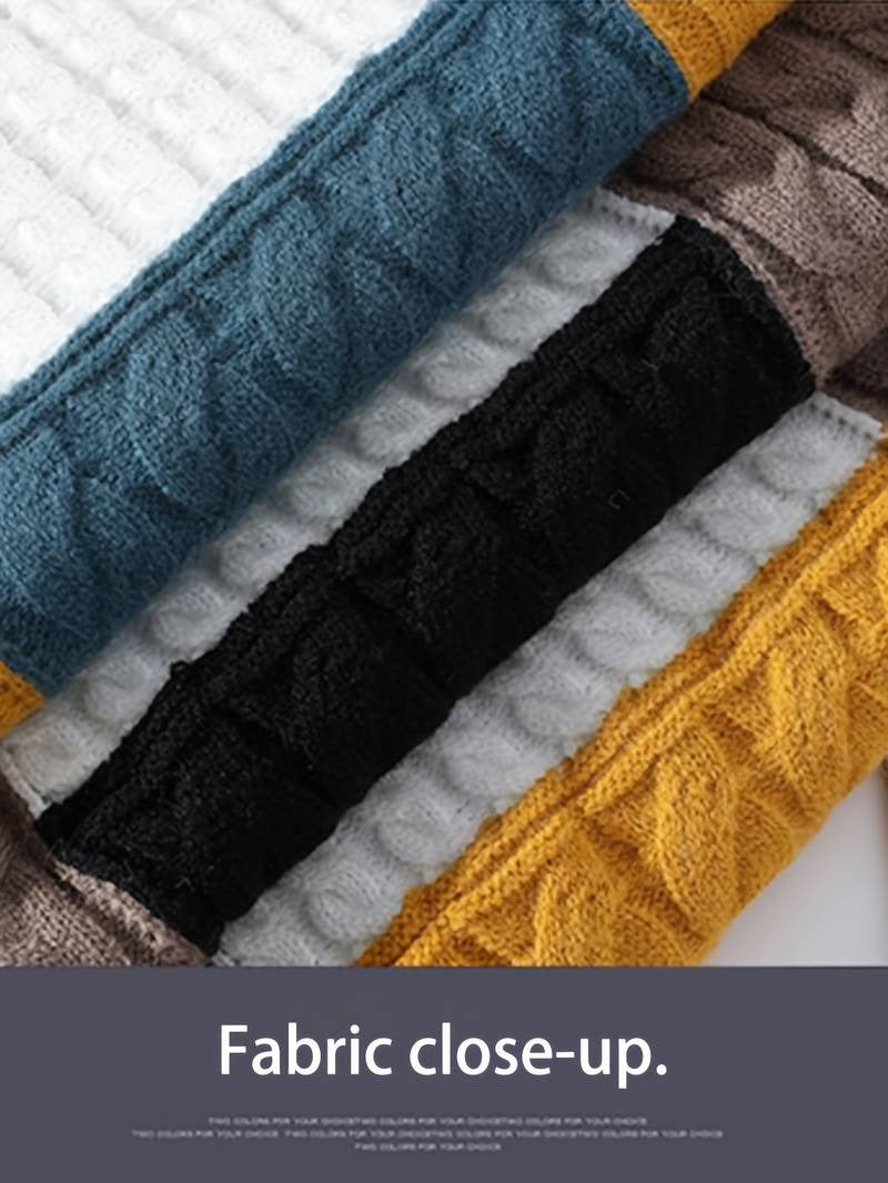 Warmer Herren-Strickpullover mit Rundhalsausschnitt, gerippt, langärmelig, Freizeitkleidung, Sweatshirt | 8373 