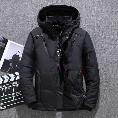 Men's Parka Duck Down Jacket Winter Coat Thick Hooded Puffer Hiking Warm Jacket | 1987