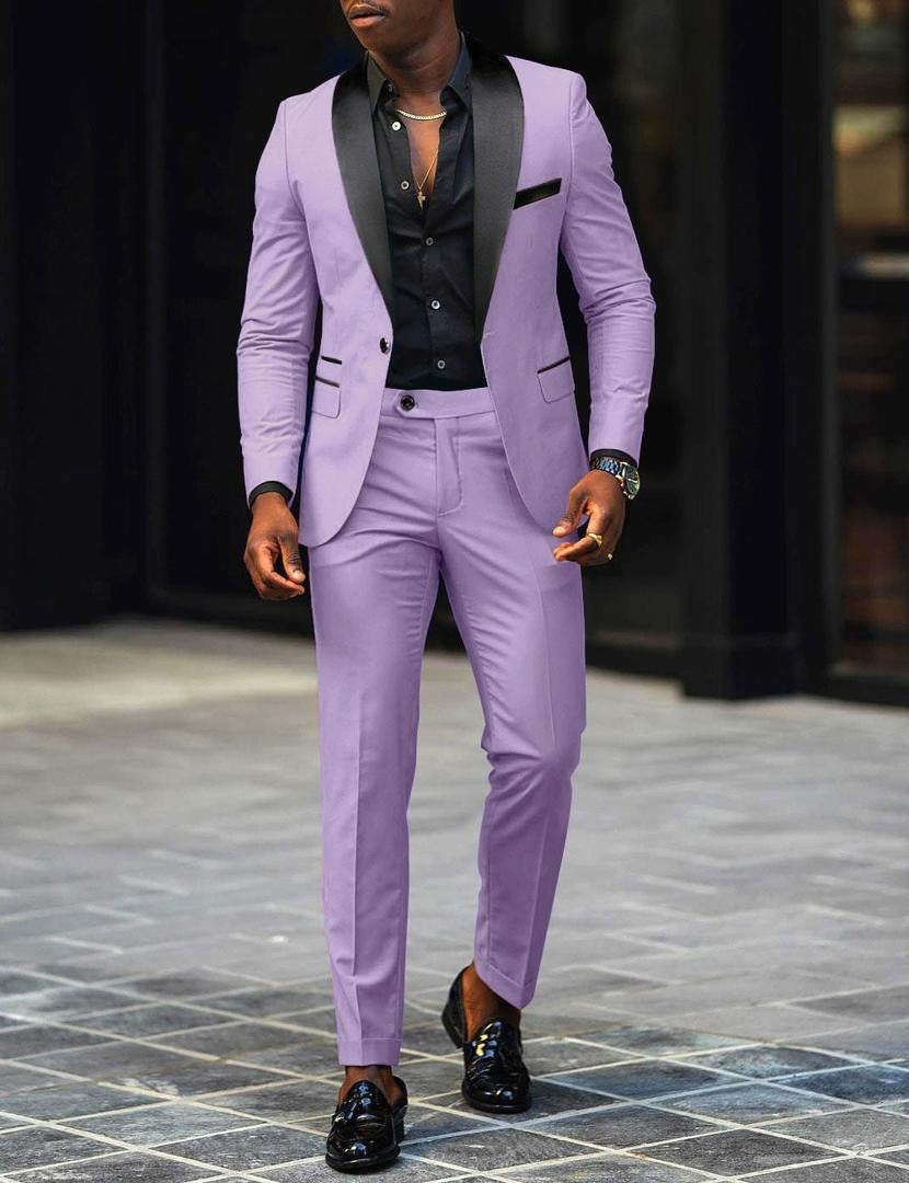 Zweiteiliger Herrenanzug mit einem Knopf, Smoking, Smart Fit, Anzug für den Abschlussball, Hochzeits-Smoking | 1988