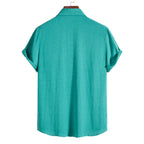 Einfarbiges Herrenhemd mit Revers und kurzen Ärmeln im Business-Casual-Sommerstil | CCS05 