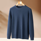 Men's Premium Cashmere Blend Sweater Chunky Knit Mock Neck Pullover Winter Warm Relaxed Fit Knitwear | JW-039