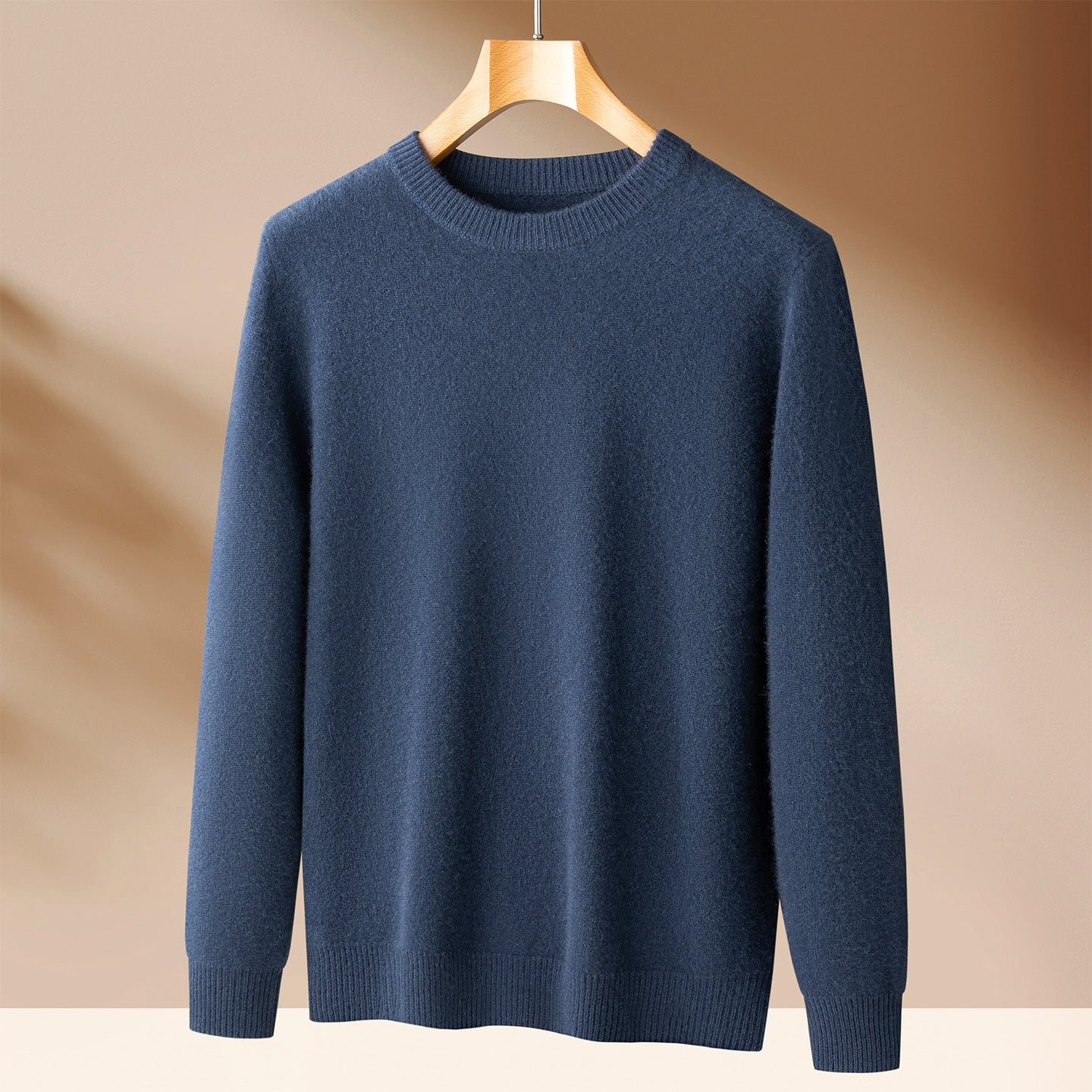 Men's Premium Cashmere Blend Sweater Chunky Knit Crew Neck Pullover Winter Warm Relaxed Fit Knitwear | JW-039