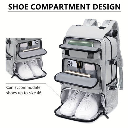 Professional Backpack Spacious Travel Rucksack Shoe Compartment Water-Resistant Outdoors Hiking Camping Bag Multiple Pockets & Padded Shoulder Straps | 7798