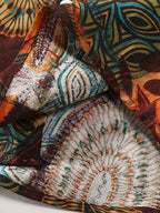 Herren-Hemd mit kurzen Ärmeln und Knopfleiste, Reverskragen, geometrischer Druck, lockere Passform, atmungsaktives, schnell trocknendes Baumwollmischhemd 