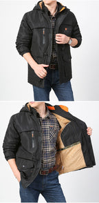 Winter Pufferjacke Plaid Baumwolle Militär Kampf Outdoor Taktischer Parka Mantel mit Kapuze | 086 