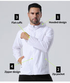 Herren Premium Qualität Reflektierende Streifen Sport Lauf Kapuzenoberteil Wasserdichte Outdoor Windrunner Gym Workout Jacken 