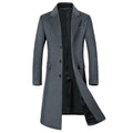 Herren Trenchcoat aus Wolle mit Umlegekragen, lang, aus Wolle und Wollmischungen, Wolljacke, Mantel | JJ-YF601 