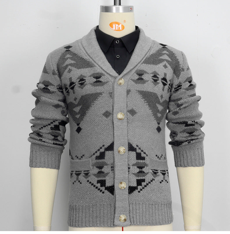 Herren Wind Jacquard Strickpullover Langarm Oberbekleidung Jacke Top | SY0052 