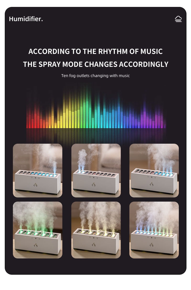 Neues Design 10 Düsen Luftbefeuchter &amp; Aroma Diffusor Dynamische Sound Pickup USB H2O ätherisches Öl Luftbefeuchter | KJR-273 