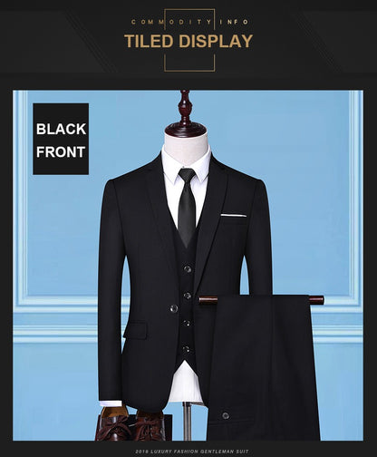 Costume de bureau de luxe 3 pièces pour homme, tenue de soirée de mariage, veste d'affaires | AD3006 