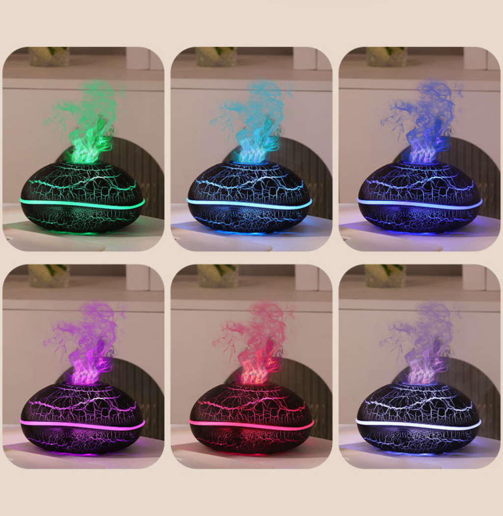 Aromatherapie-Diffusor mit realistischem Flammeneffekt – 7-farbiger LED-Luftbefeuchter mit USB-Stromversorgung für Zuhause, Büro und Schlafzimmer | SD13 
