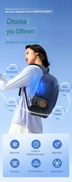 SenmiCool 30L Outdoor-Sommer-AC-Rucksack mit Halbleiter-Mini-Klimaanlage und Ventilator für Wandern, muslimische Pilgerfahrt, Hadsch, Umrah, Reisen und Bergsteigen 