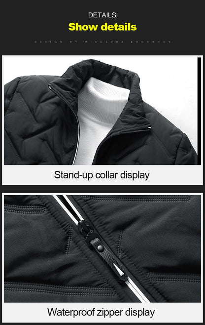 Men's Bomber Jacket – Casual Thick Cotton Padded Slim Fit Coat for Ultimate Comfort & Style | 519