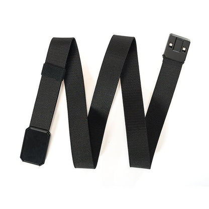 Men's Stretch Nylon Magnetic Metal Buckle Belt Elastic Jeans Belt