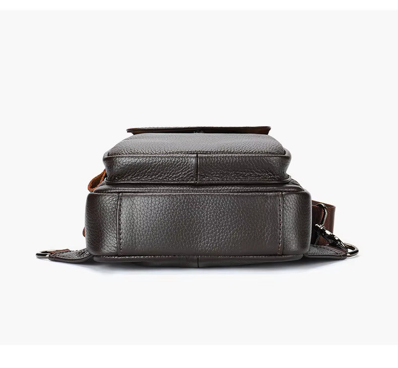 Premium Umhängetasche aus echtem Rindsleder für stilvolles und funktionales Tragen | 7589 