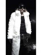 Herren Winter Plüschmantel | Mittellange Wollpelzjacke für ultimative Wärme und Stil | 202015 