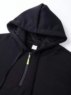 Herren-Kapuzenpullover mit einfarbigem Muster, Reißverschluss, gefütterter Kragen, lockere Passform, lässige Sportbekleidung | TZ-28 