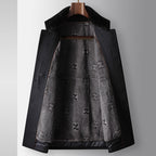 Benji Men's Wool Blend Overcoat with Detachable Rabbit Fur Lining | Winter Business Casual Topcoat for Men | Thick Mid-Length Wool Jacket| SDN682