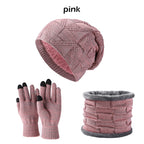 Unisex Winter Beanie Mütze Schal Touchscreen Handschuhe Set Strick Slouchy Beanie Skull Cap Fäustlinge Kreis Schals | DXBN092