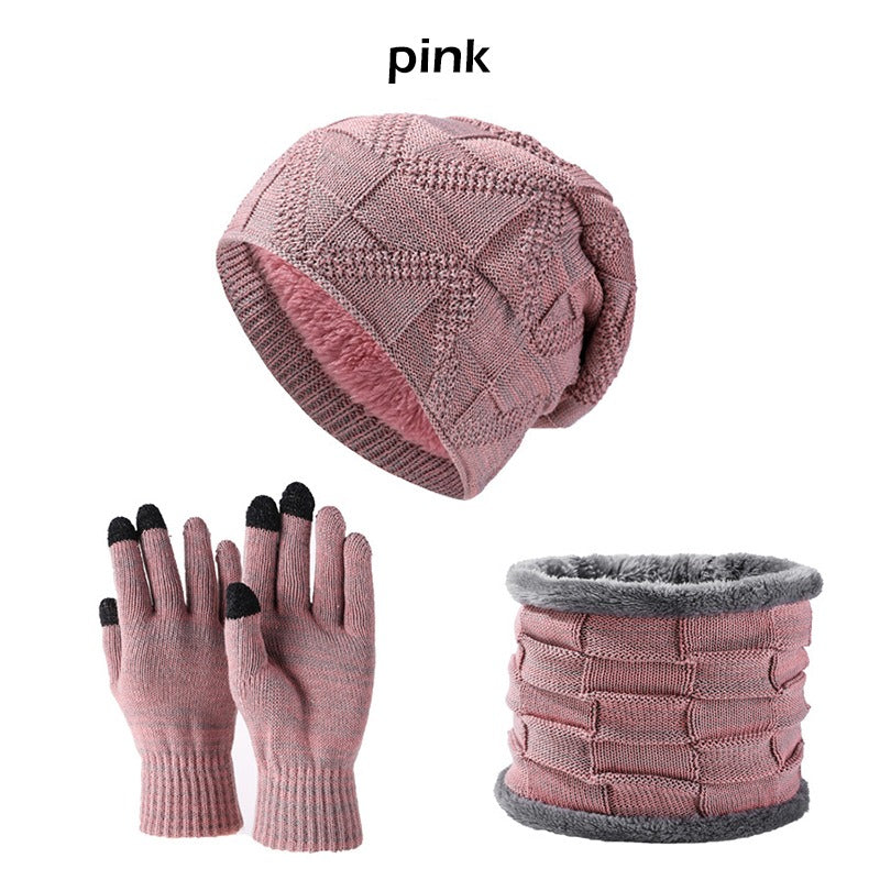 Unisex Winter Beanie Mütze Schal Touchscreen Handschuhe Set Strick Slouchy Beanie Skull Cap Fäustlinge Kreis Schals | DXBN092