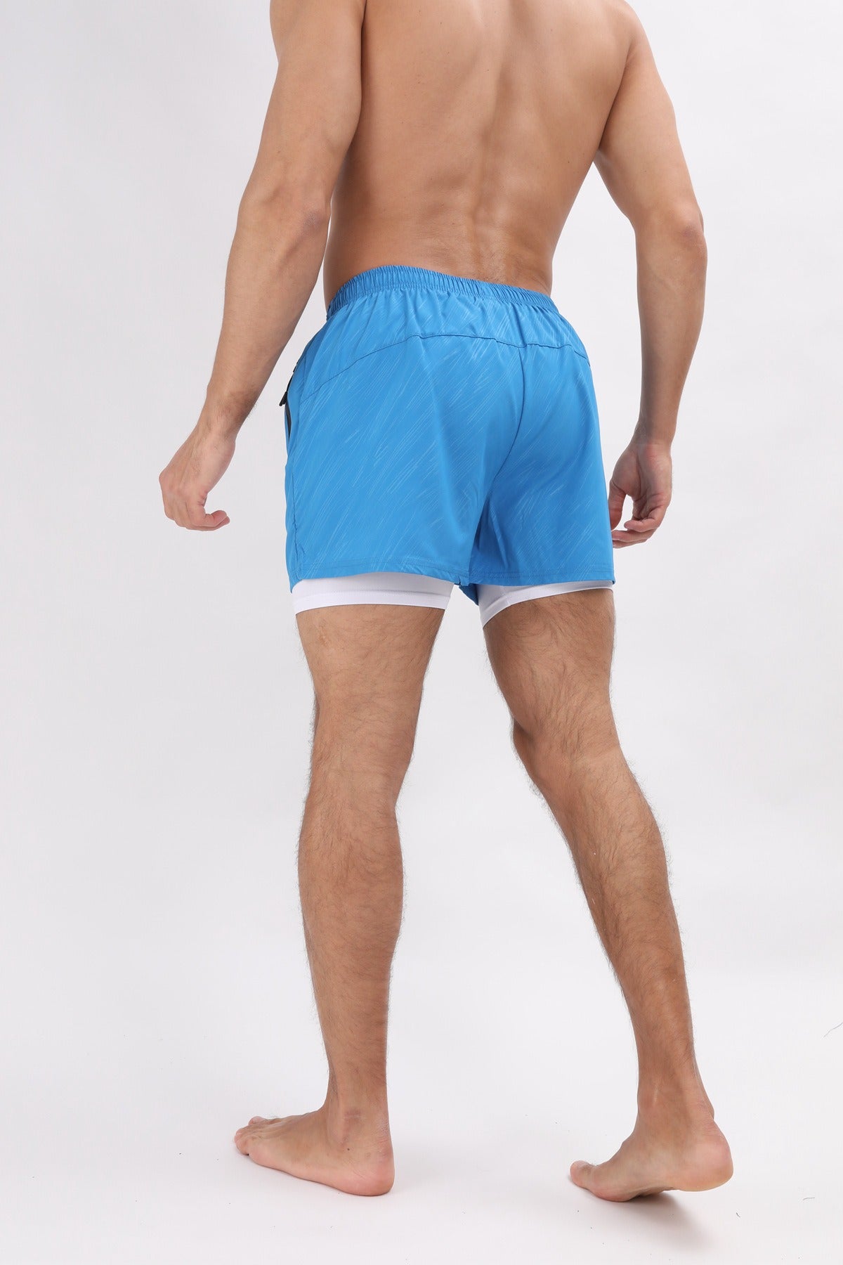 Short d'été 2 en 1 en polyester à séchage rapide pour homme, short de jogging, d'entraînement, de course à pied, de gym | DK-903 