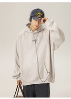 Unisex Kapuzenpullover aus schwerem Wildleder im Retro-Stil im amerikanischen Stil für Herbst und Winter | Locker sitzender Hoodie | L3848 