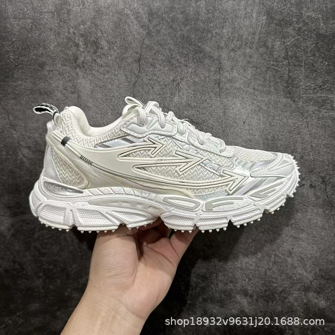 Off-White Premium Chunky Dad Sneakers Unisex Thick-Sole Casual Shoes Arrow Design Height-Increasing Trainers