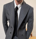 Hochwertiger italienischer zweireihiger Herrenanzug mit Reverskragen, leger, formell, 2-teilig, Anzugjacke und Hose | JSN692 
